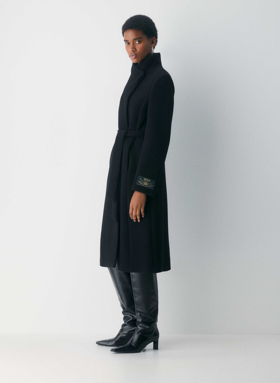 the connor long coat - soft wool cashmere black