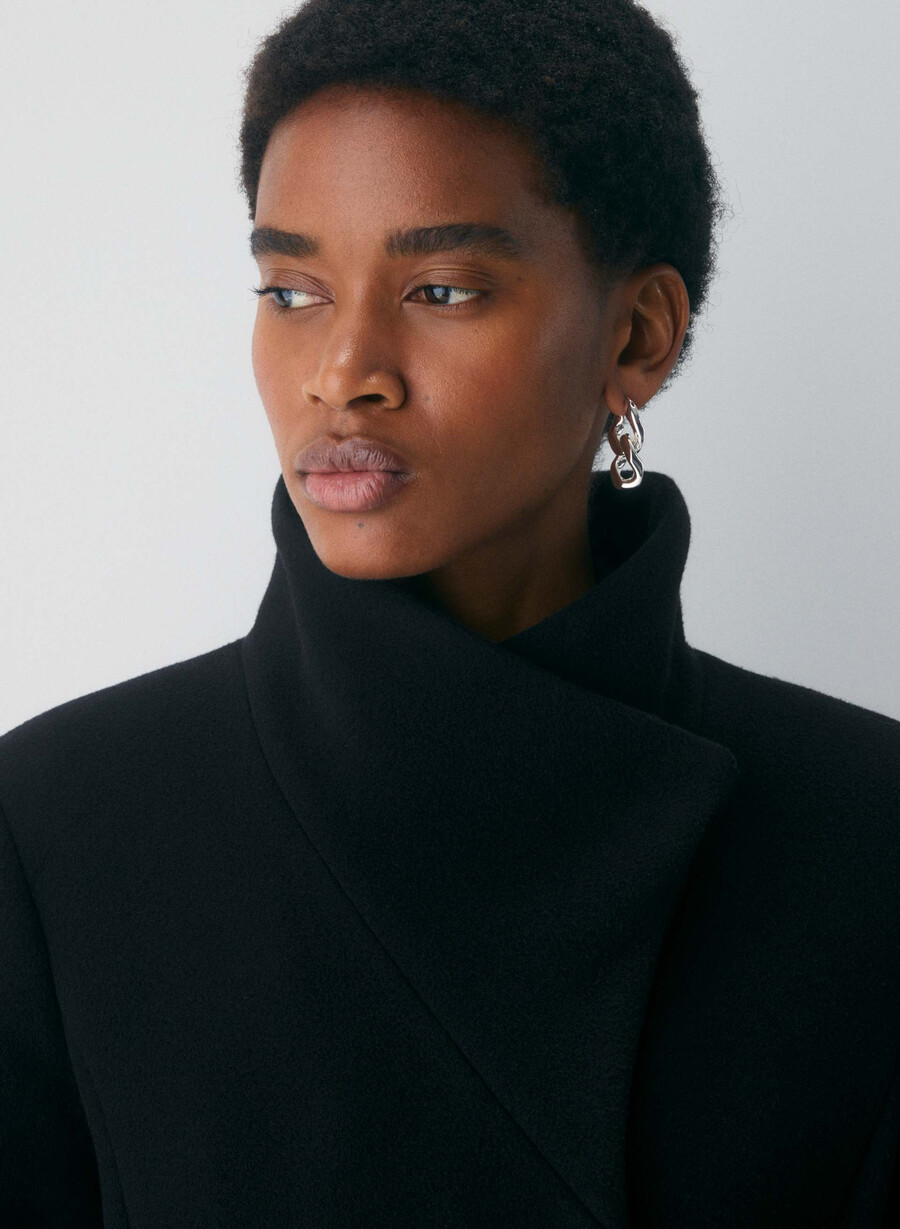 the connor long coat - soft wool cashmere black