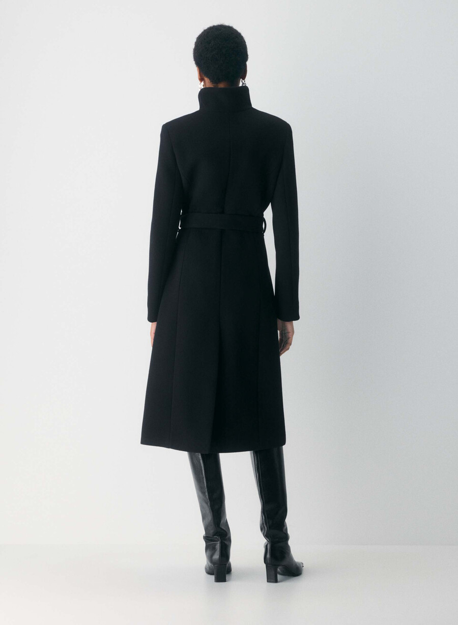the connor long coat - soft wool cashmere black