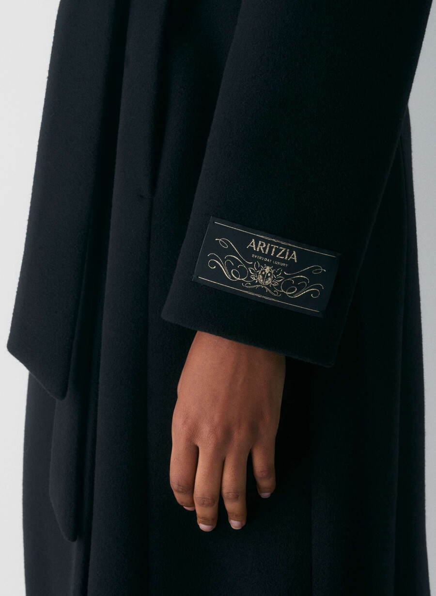 the connor long coat - soft wool cashmere black