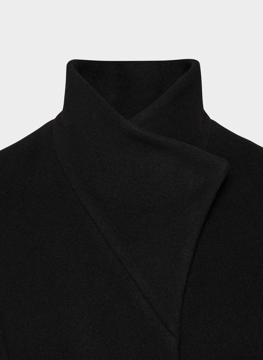 the connor long coat - soft wool cashmere black