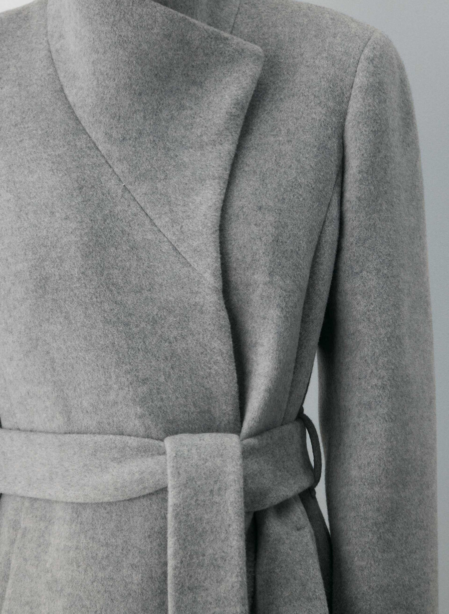 the connor long coat - soft wool cashmere heather charcoal