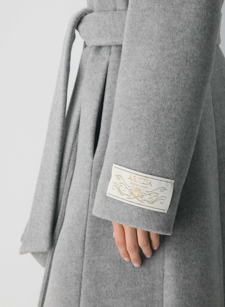 the connor long coat - soft wool cashmere heather charcoal