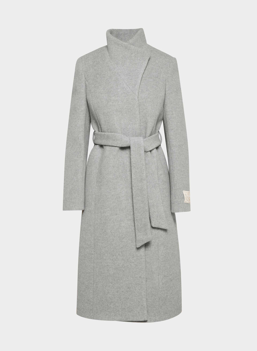 the connor long coat - soft wool cashmere heather charcoal