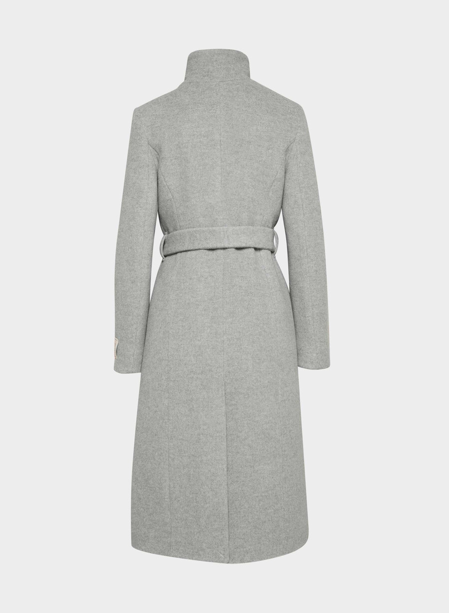 the connor long coat - soft wool cashmere heather charcoal