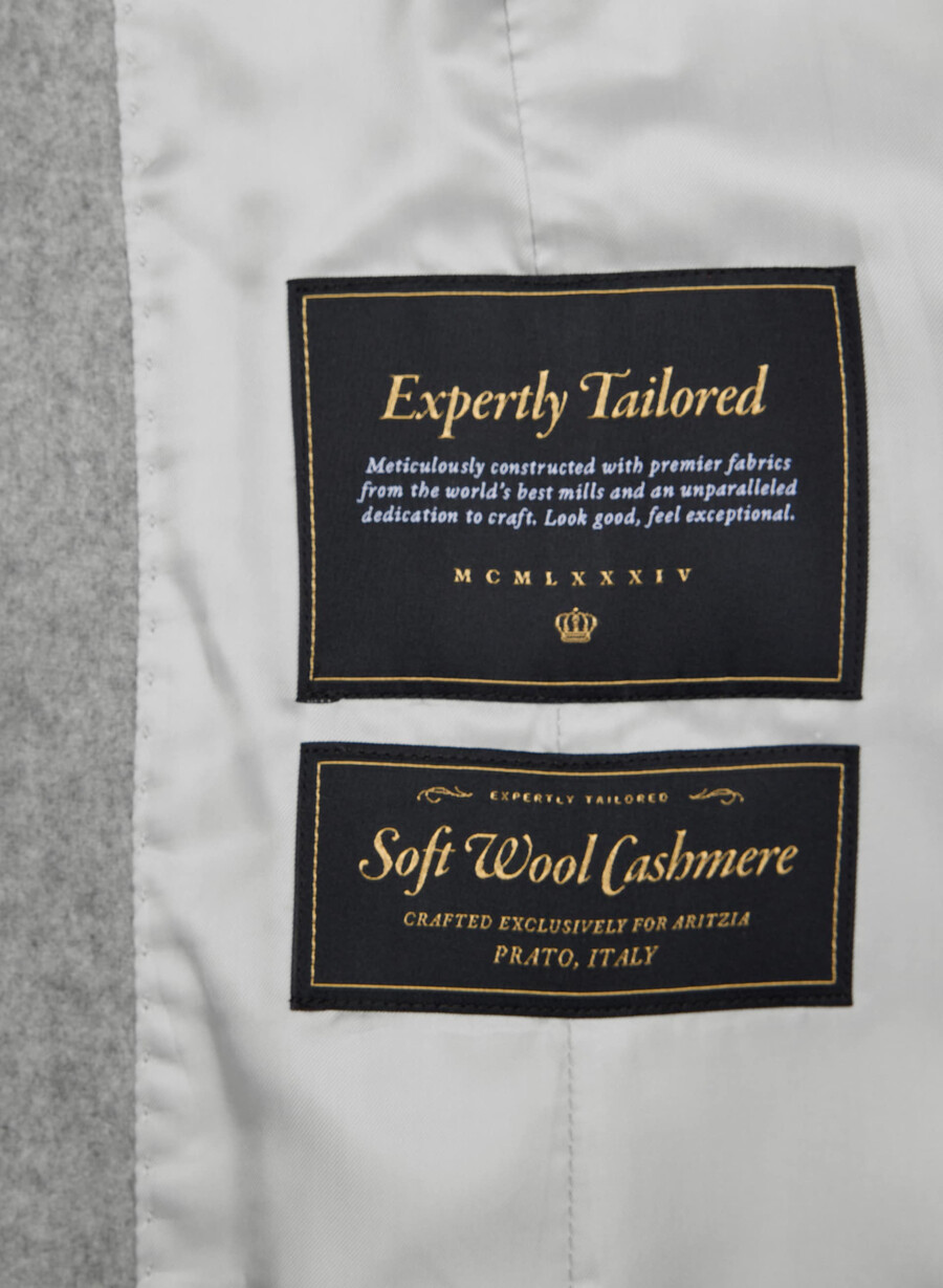 the connor long coat - soft wool cashmere heather charcoal