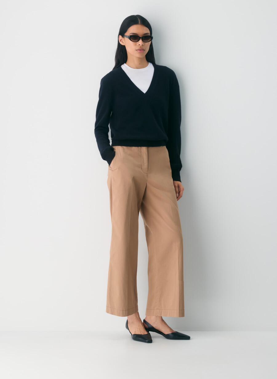 chino relaxed hi-rise wide pant washed bronze camel