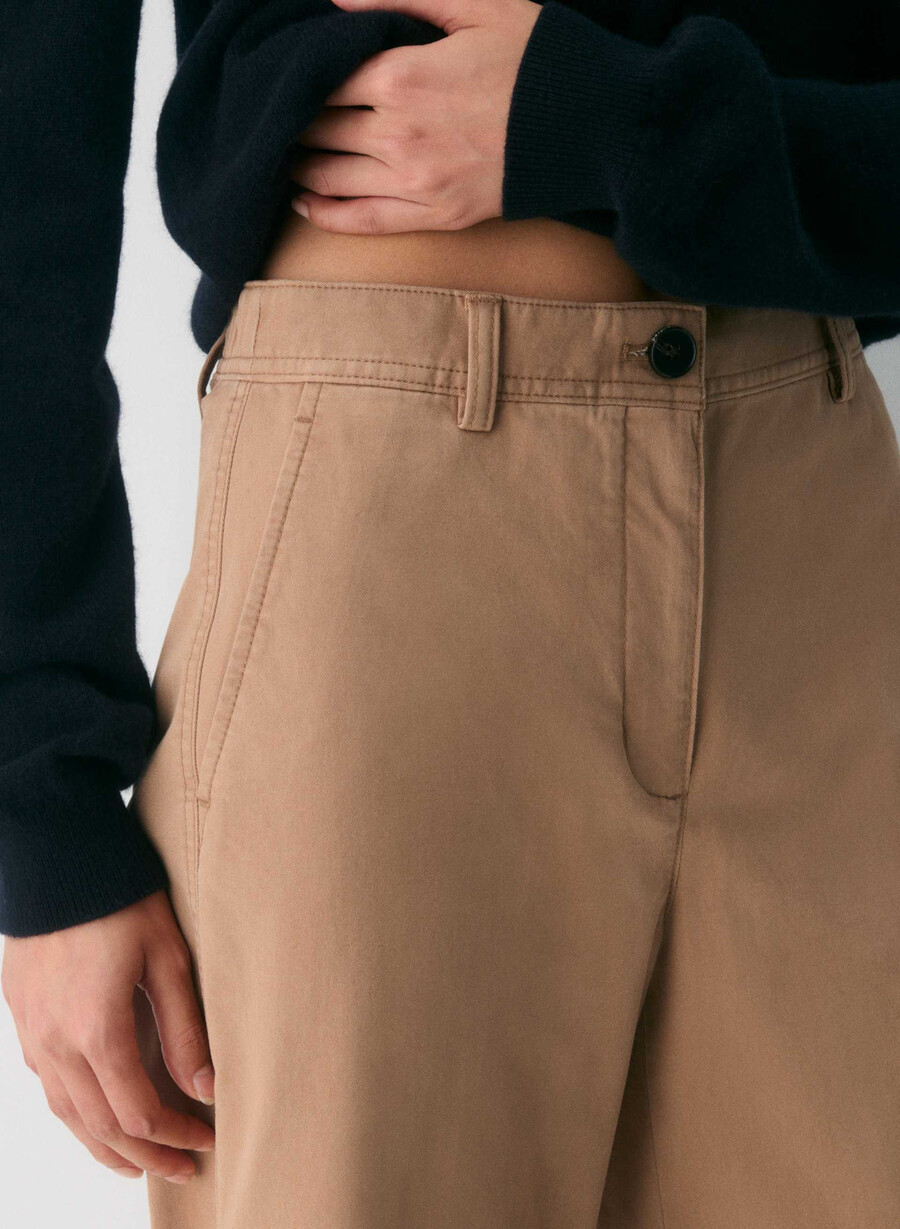 chino relaxed hi-rise wide pant washed bronze camel