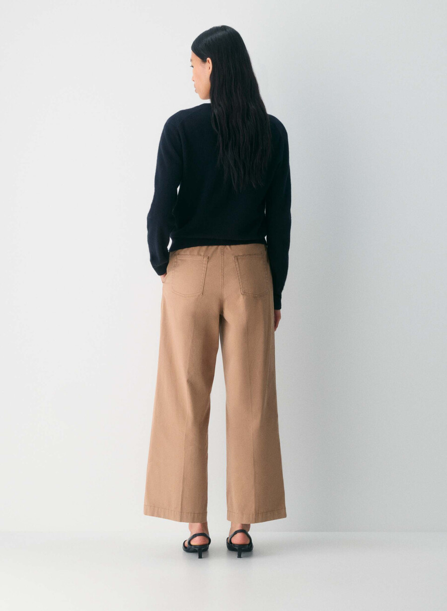chino relaxed hi-rise wide pant washed bronze camel