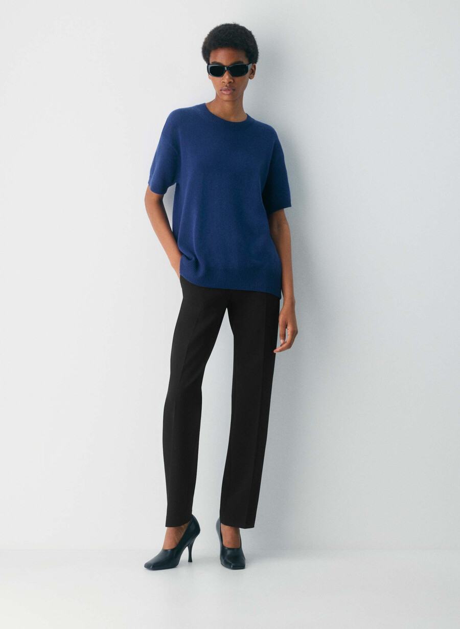 feather cashmere relaxed shortsleeve sweater byron blue