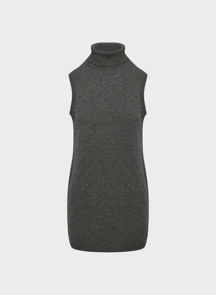 flanders wool cashmere dress heather charcoal