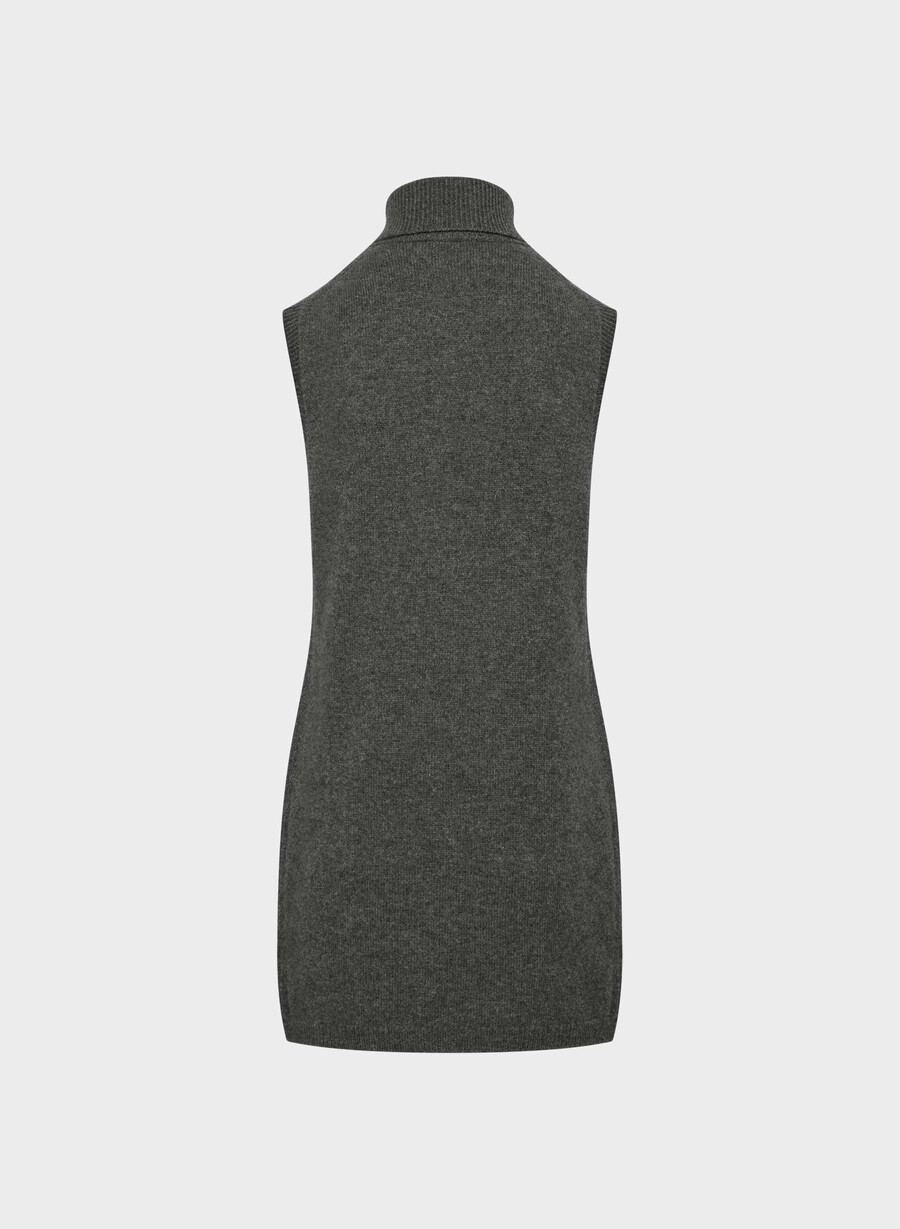 flanders wool cashmere dress heather charcoal