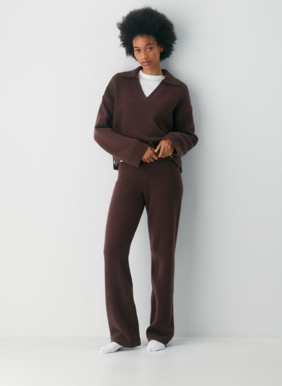 analog polo sweater cocoa powder brown