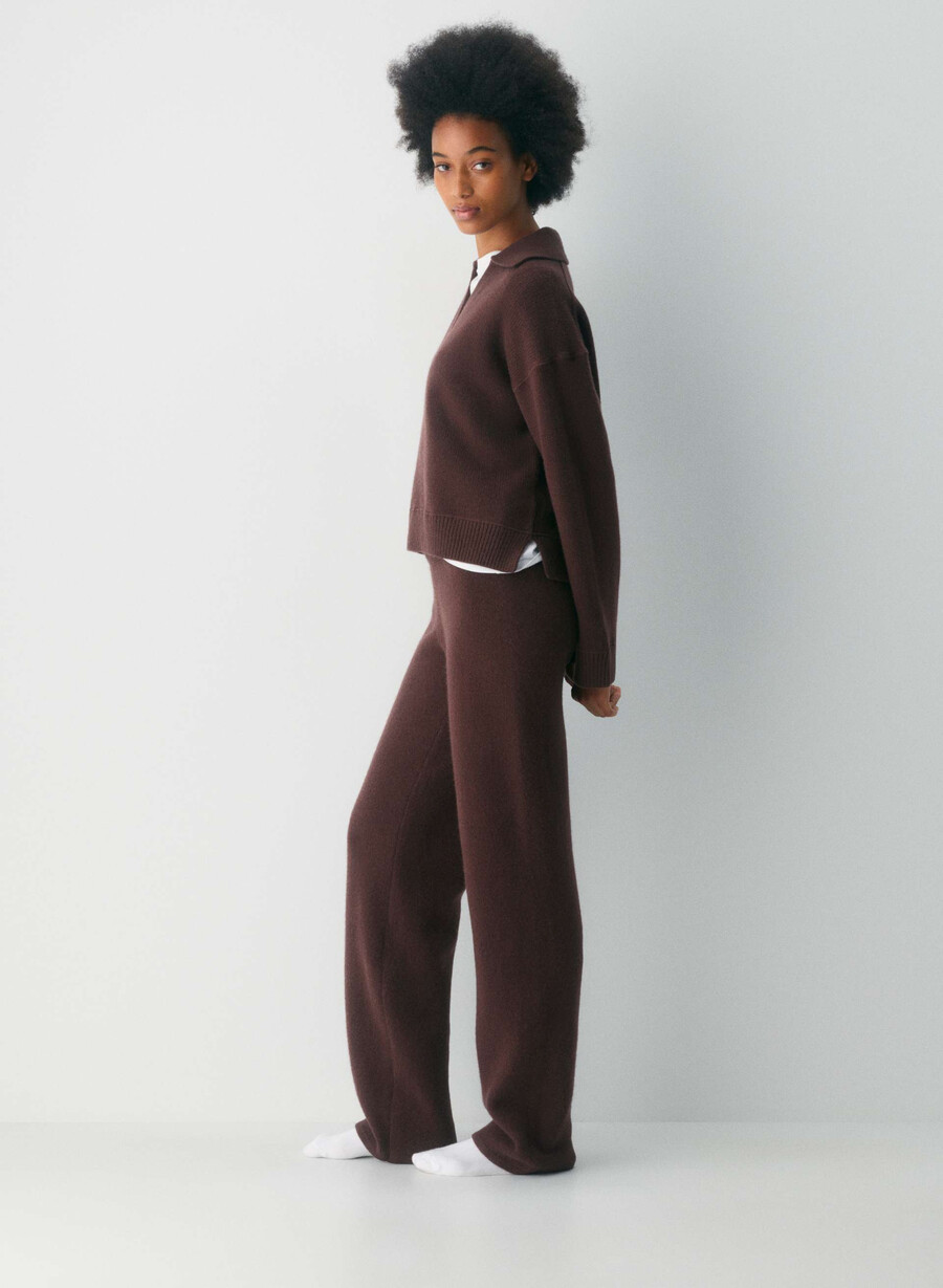 analog polo sweater cocoa powder brown