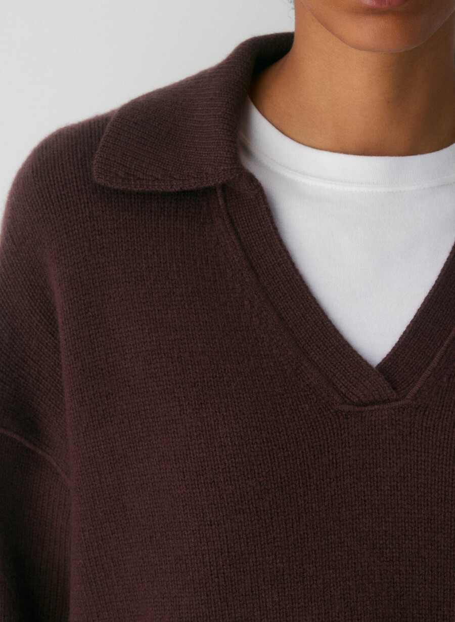 analog polo sweater cocoa powder brown