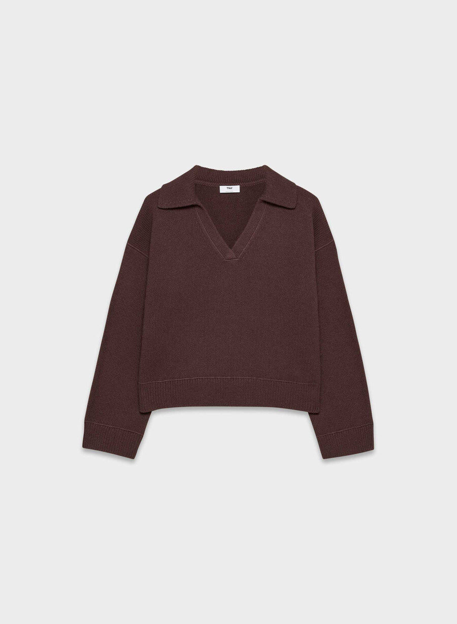 analog polo sweater cocoa powder brown