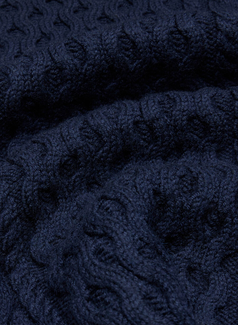 heritage knit merino wool crew hi-hip sweater admiral