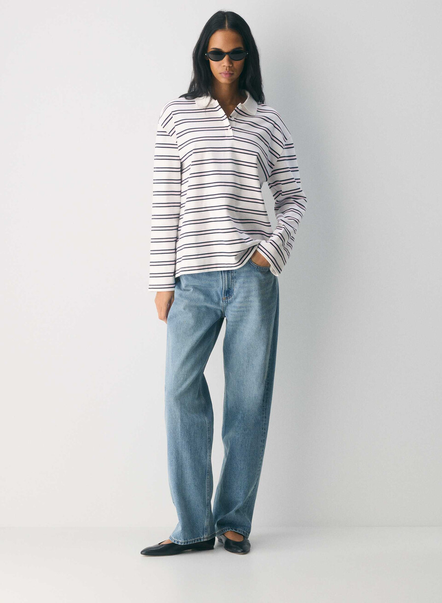 interlock cotton eton longsleeve white villa pink
