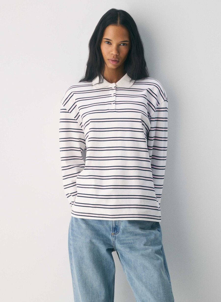 interlock cotton eton longsleeve white villa pink
