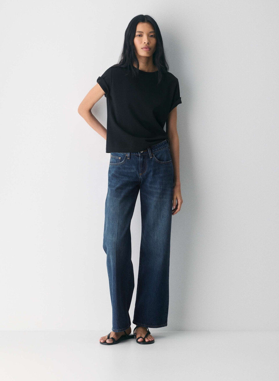 denim forum the 90s super lo-rise baggy jean be about dark bleu