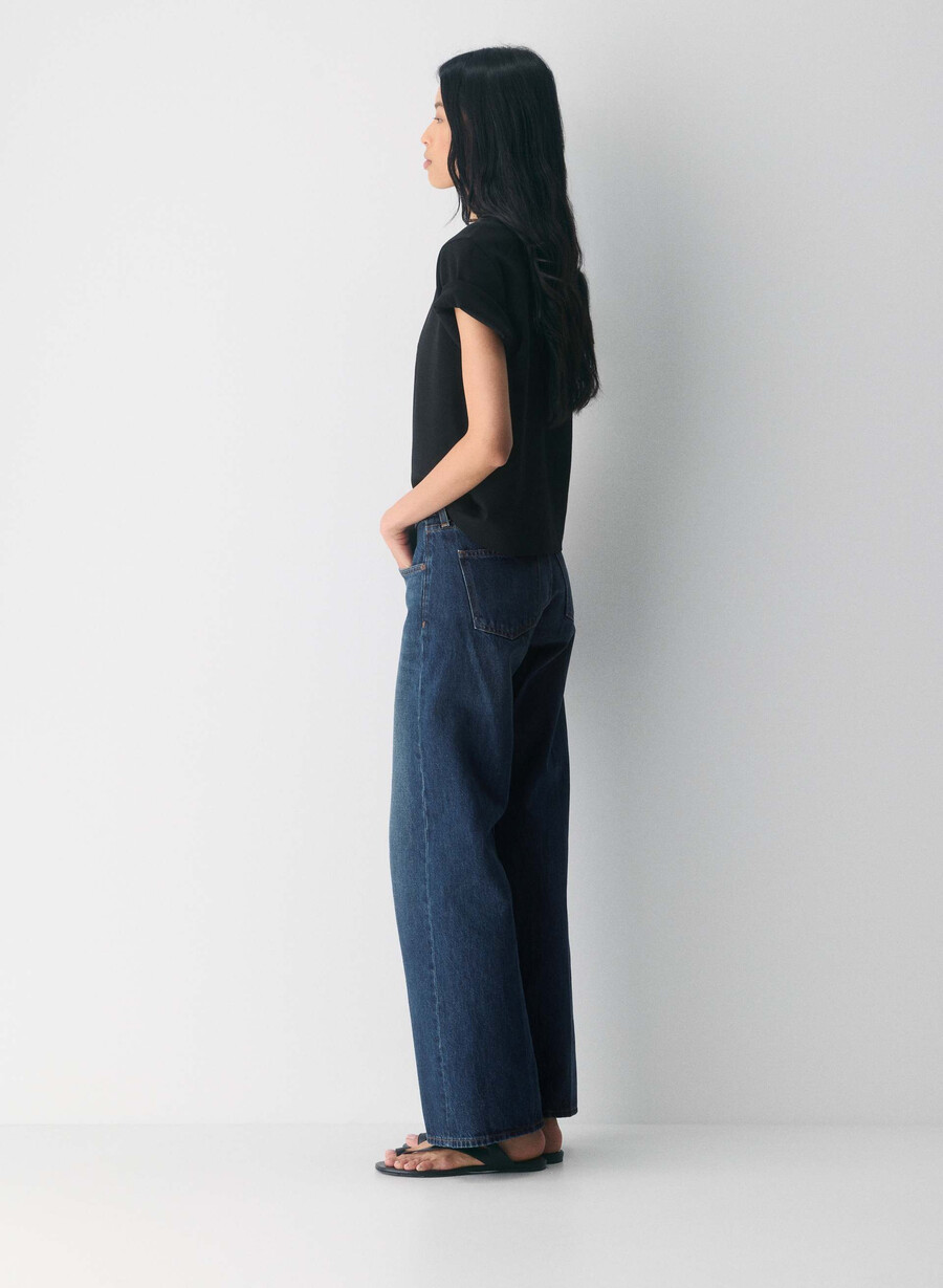 denim forum the 90s super lo-rise baggy jean be about dark bleu