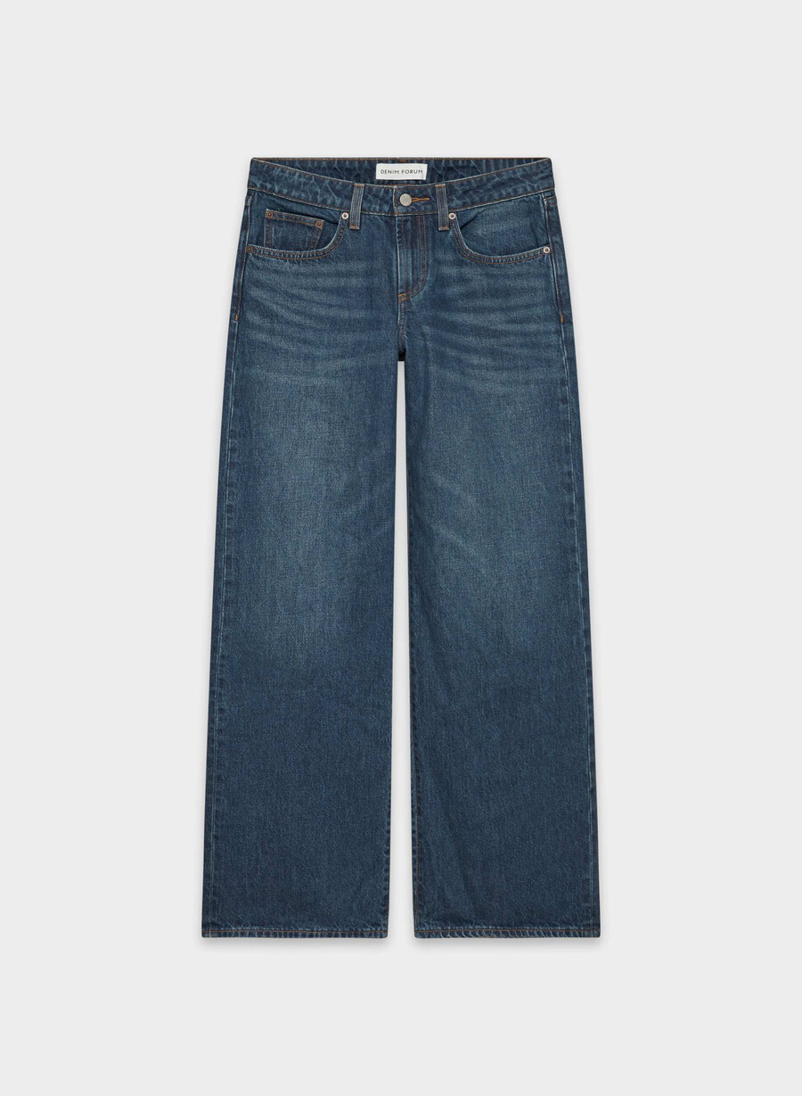 denim forum the 90s super lo-rise baggy jean be about dark bleu