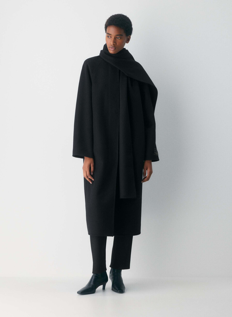 the embrace double-faced coat - luxe rewool black