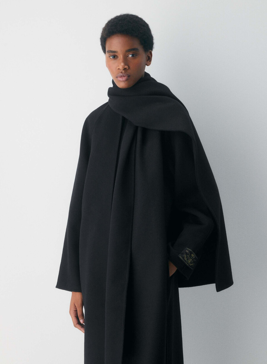 the embrace double-faced coat - luxe rewool black