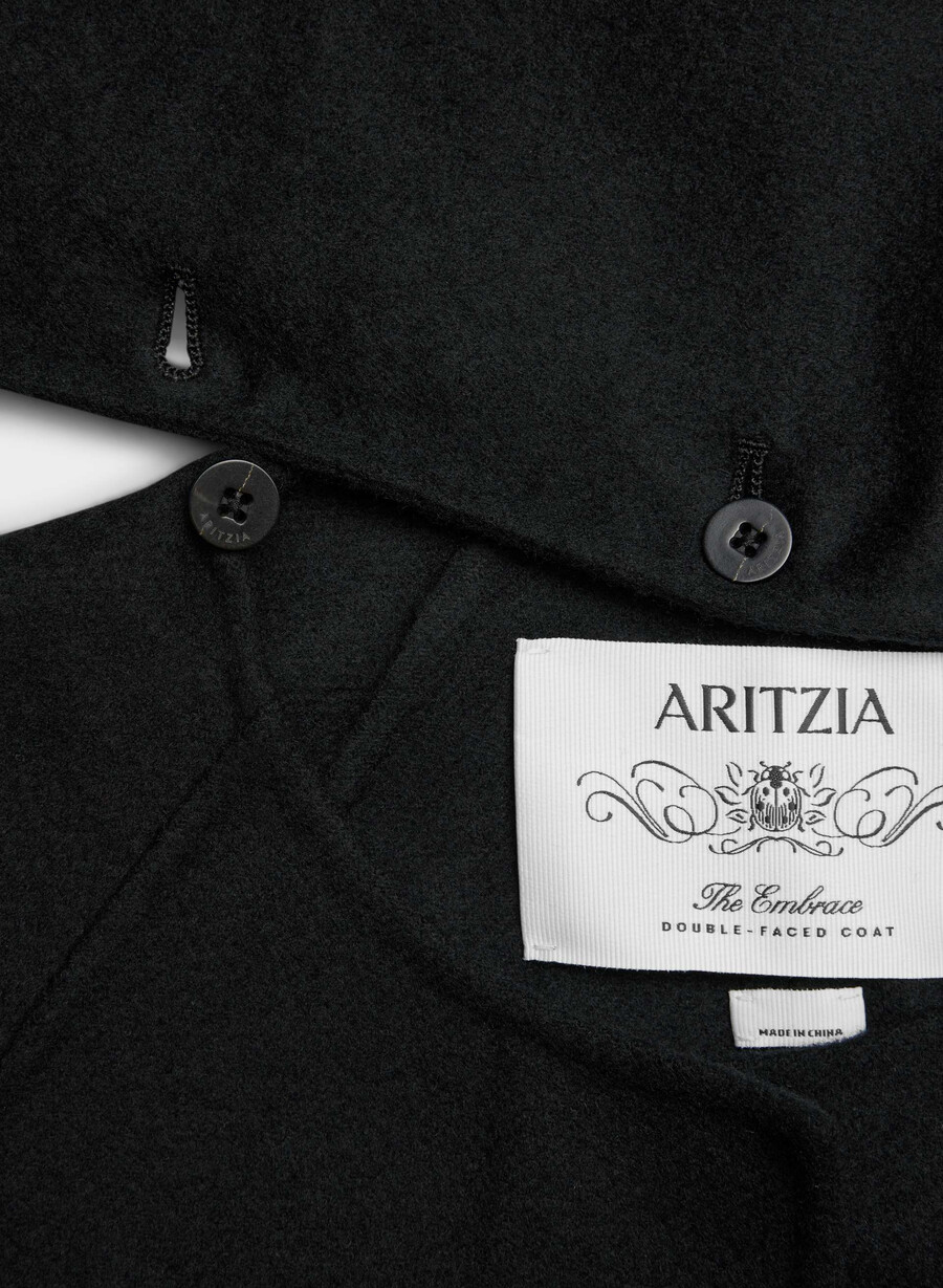 the embrace double-faced coat - luxe rewool black