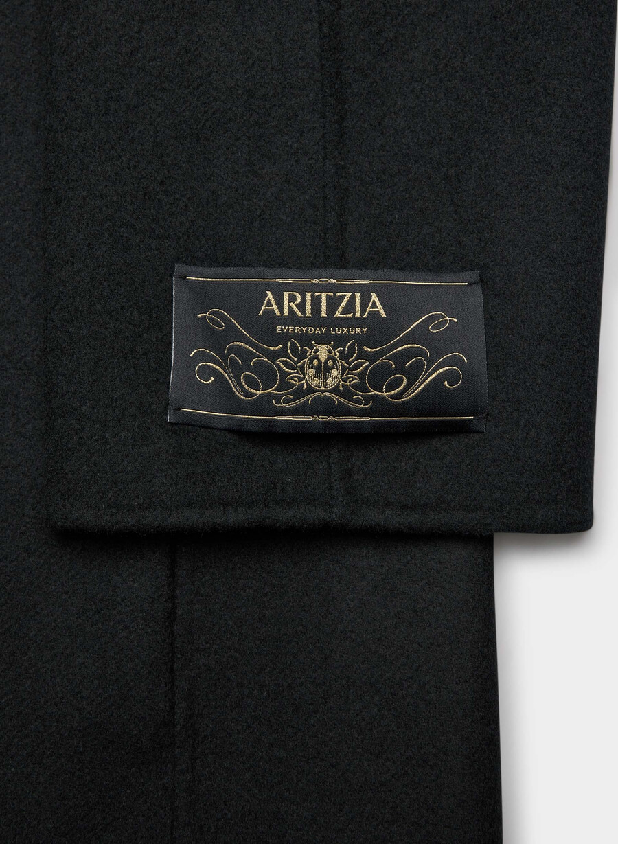 the embrace double-faced coat - luxe rewool black