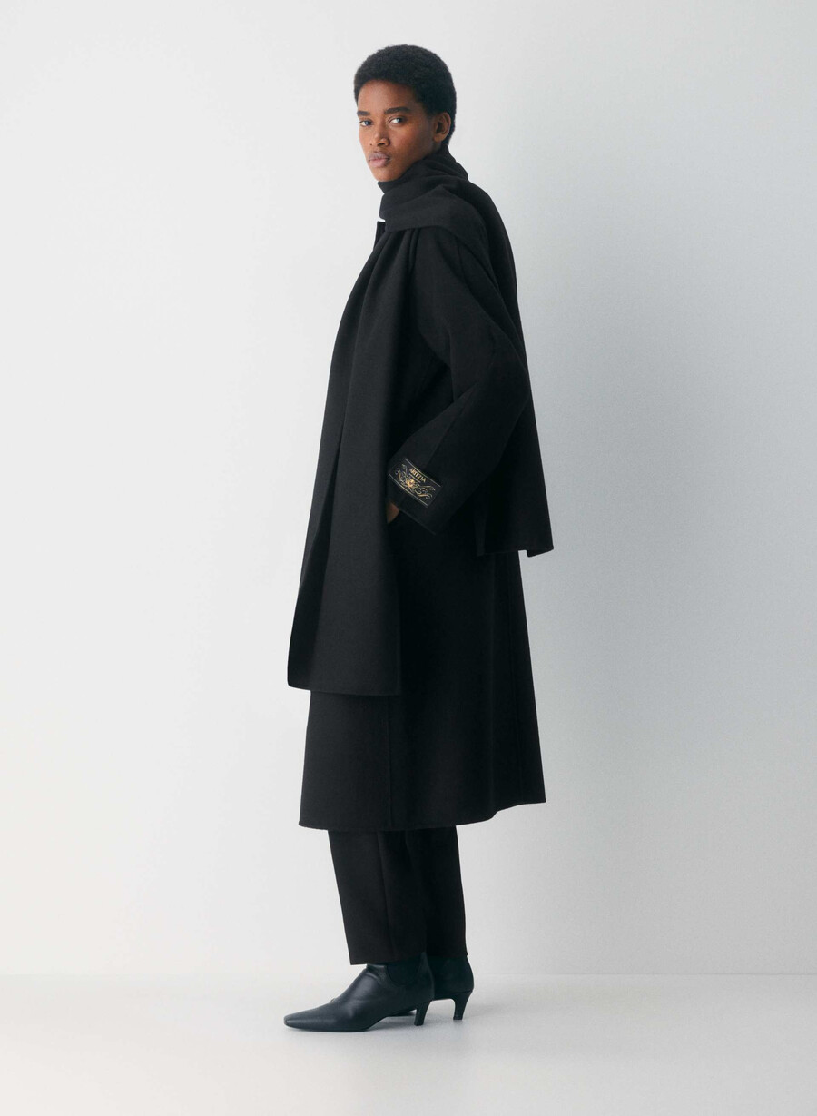 the embrace double-faced coat - luxe rewool black