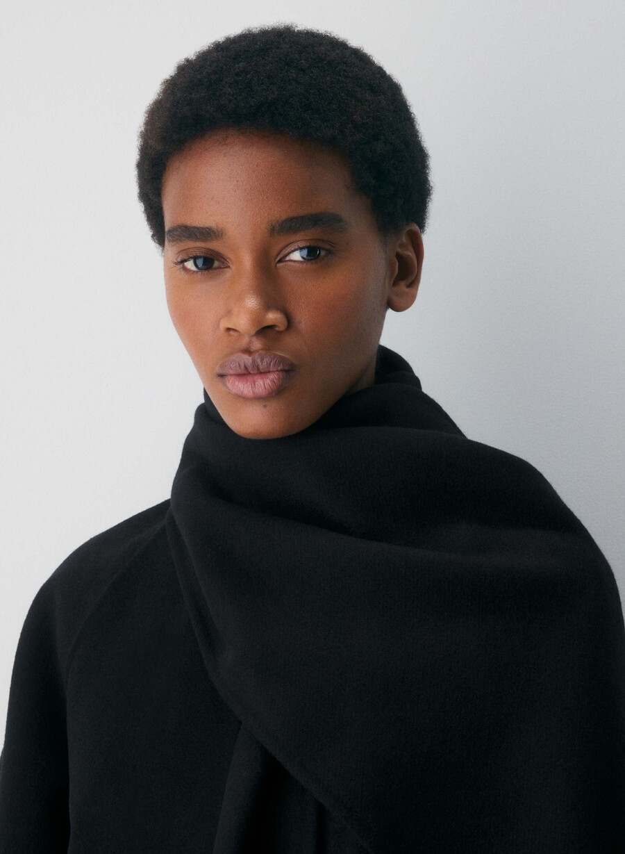the embrace double-faced coat - luxe rewool black