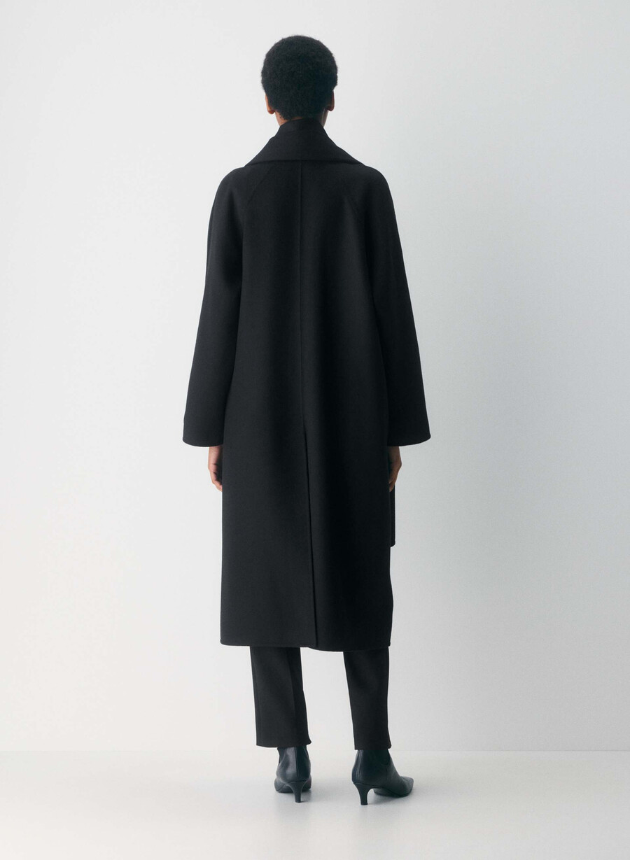 the embrace double-faced coat - luxe rewool black