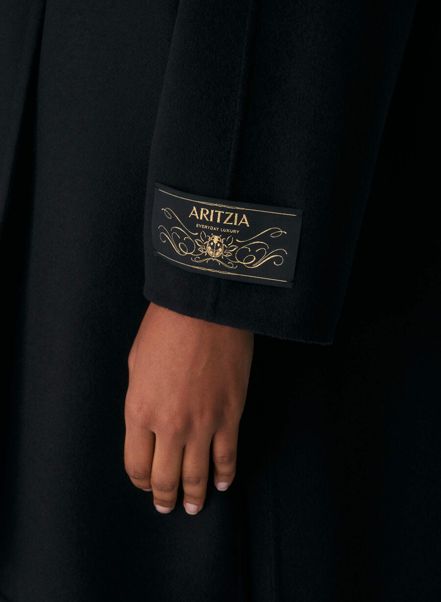 the embrace double-faced coat - luxe rewool black