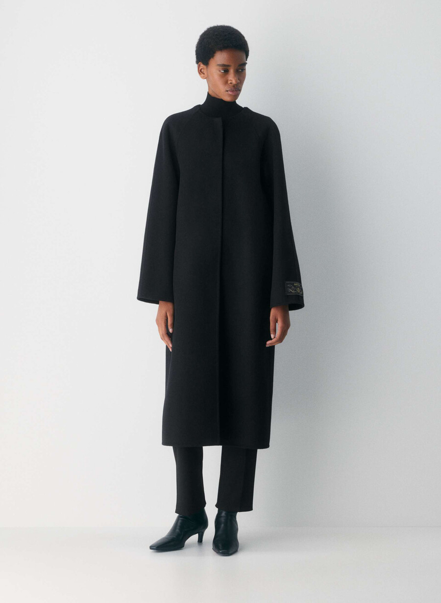the embrace double-faced coat - luxe rewool black