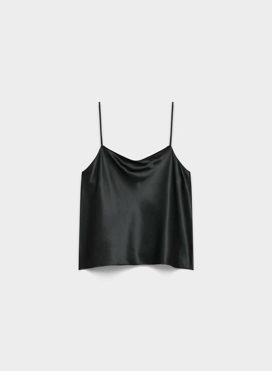 nightside silk pajama camisole black