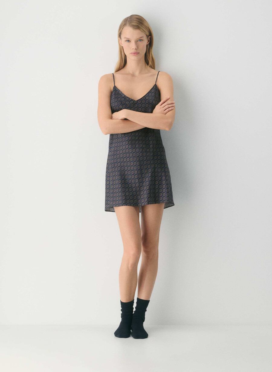nightside silk pajama slip dress admiral cardamon