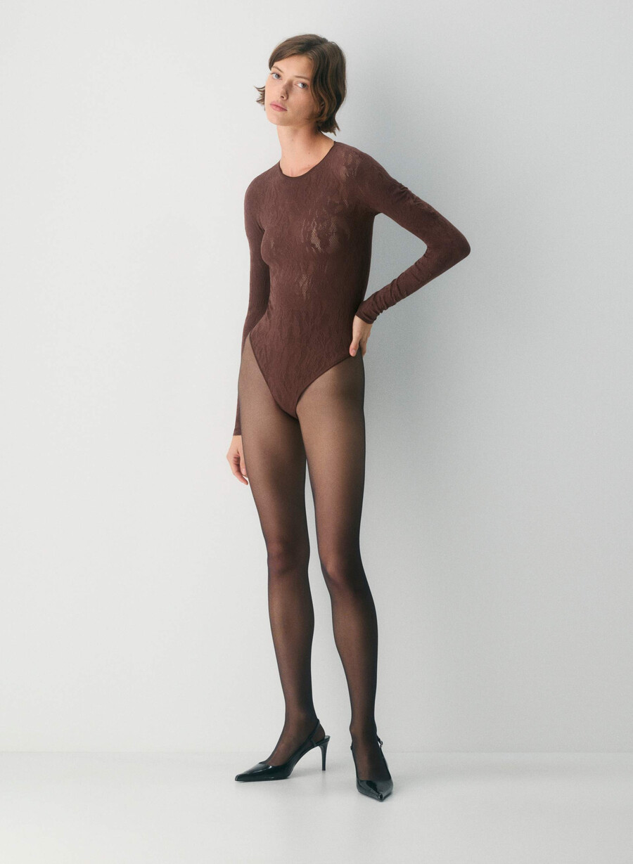 flora seamless mambo bodysuit cocoa powder brown