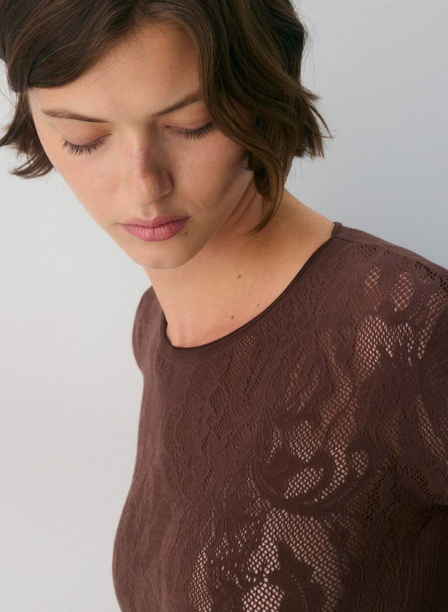 flora seamless mambo bodysuit cocoa powder brown