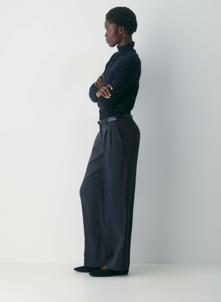 the effortless pant curve-fit lo-rise - crepette dark night navy