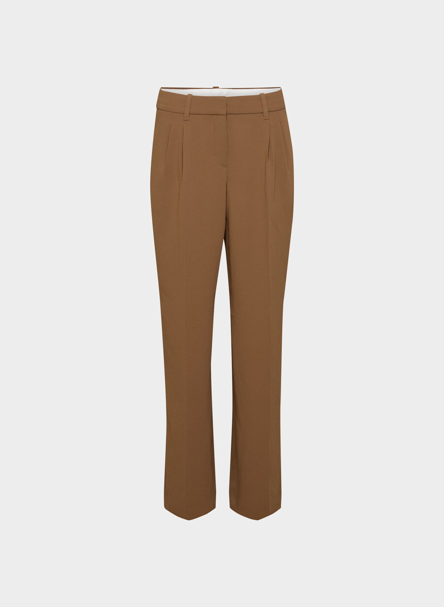the effortless pant curve-fit lo-rise - crepette chocolatier brown