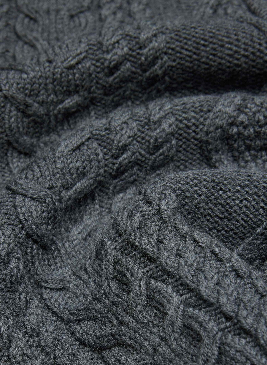 heritage merino wool 14 zip hi-hip sweater heather charcoal