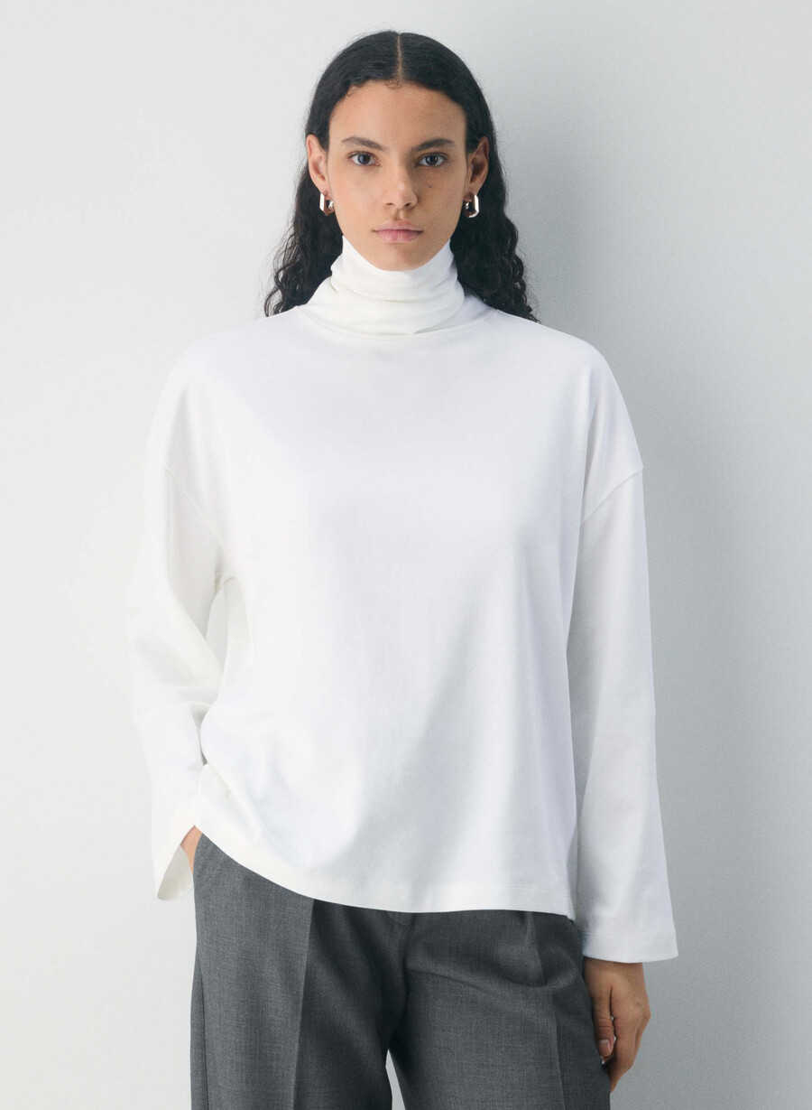 interlock cotton rydel turtleneck white