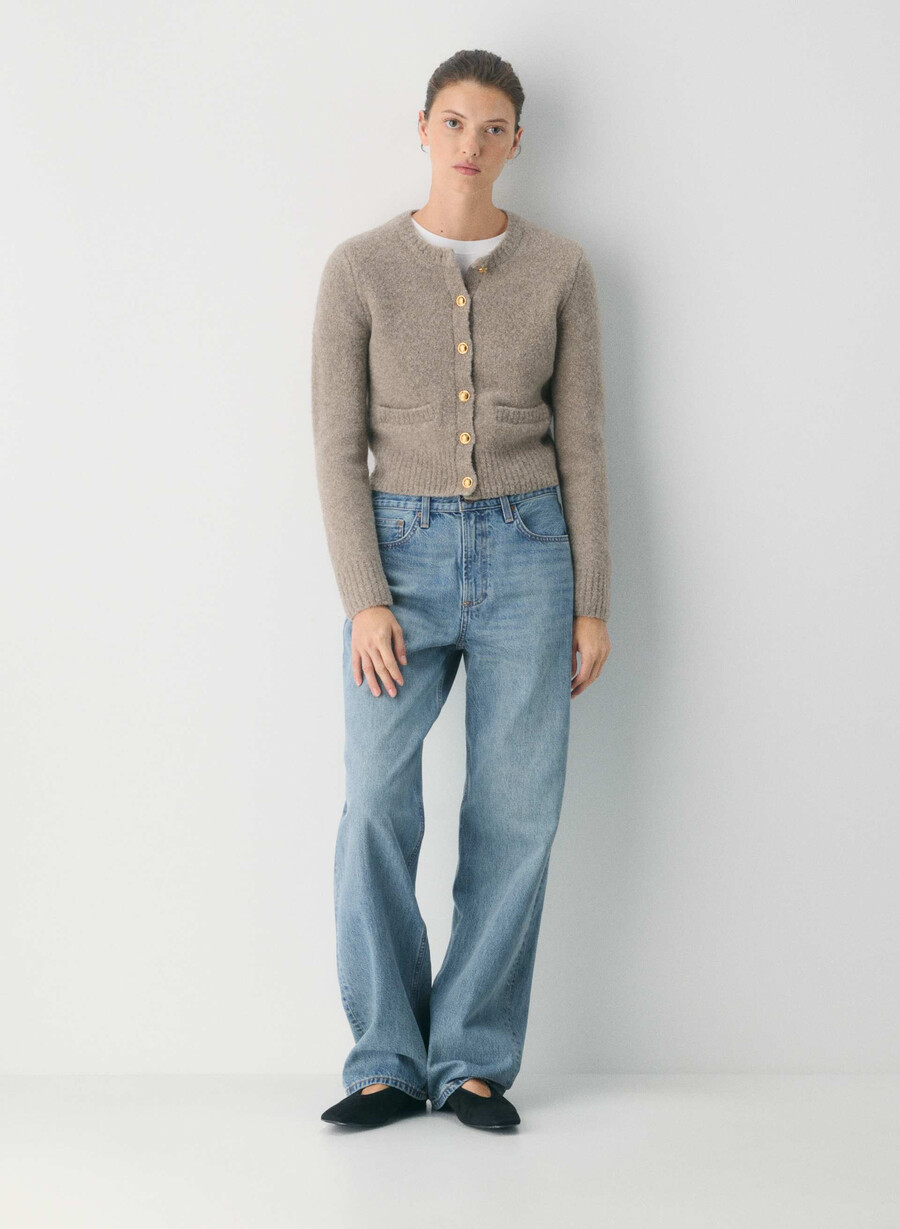vernon merino wool cardigan light birch