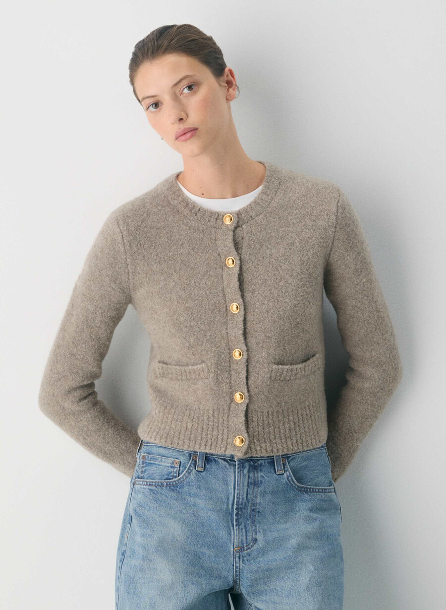 vernon merino wool cardigan light birch