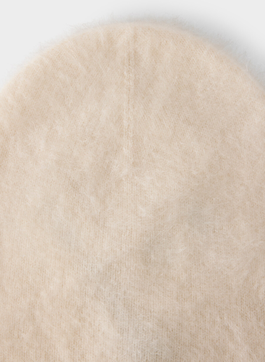 brushed cashmere tall beanie light birch