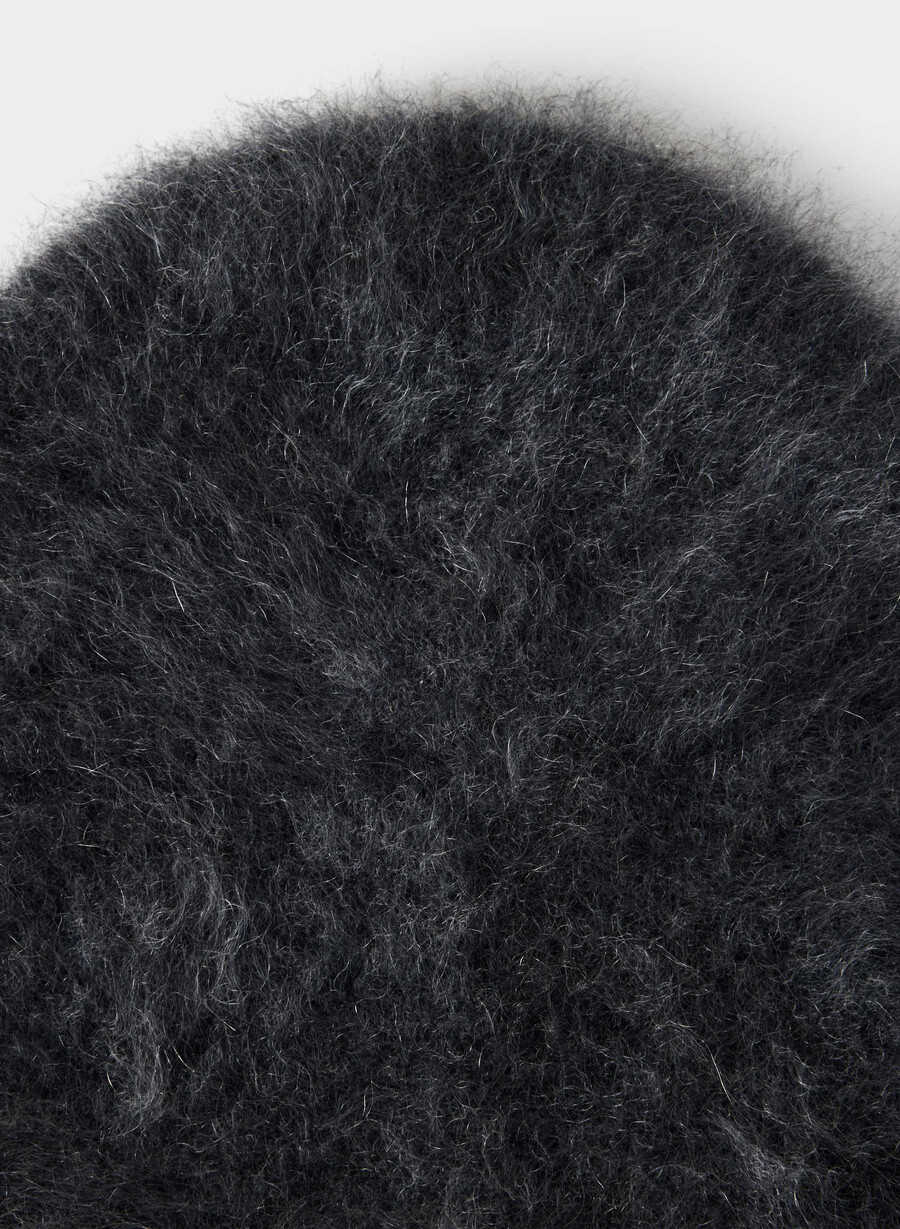 brushed cashmere tall beanie heather charcoal