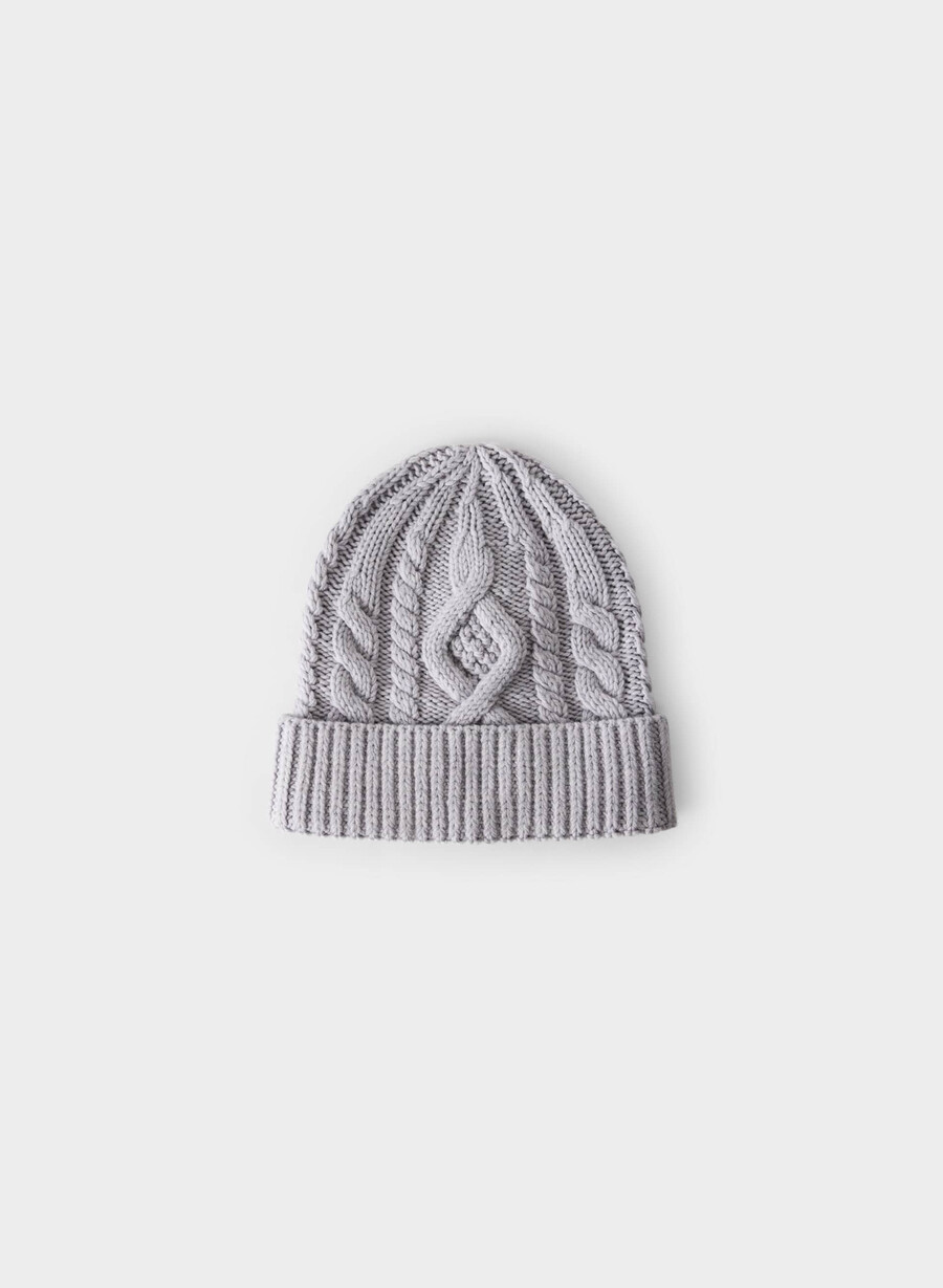 heritage knit merino wool beanie heather chrome