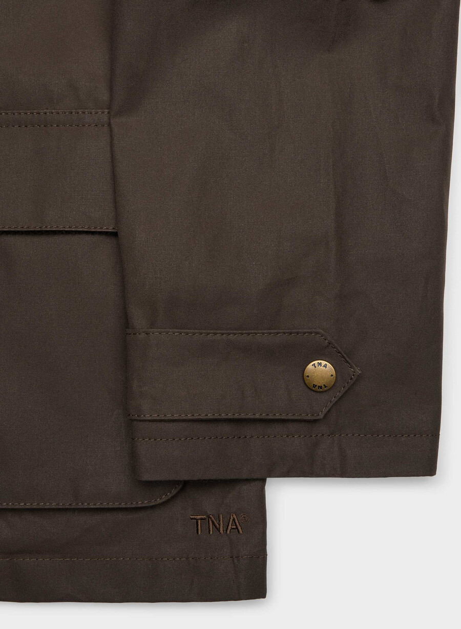 decibel waxed jacket burnt brown