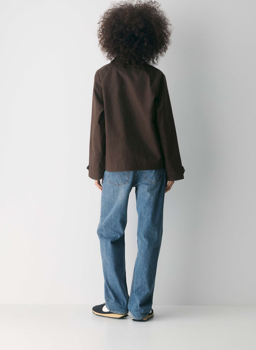 decibel waxed jacket burnt brown